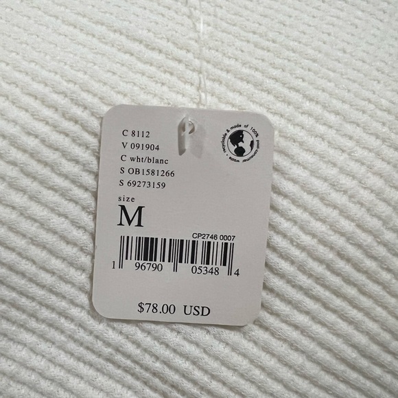 Free People Amelia Oversized Thermal Top in Off White Brand New with tag - Picture 7 of 9